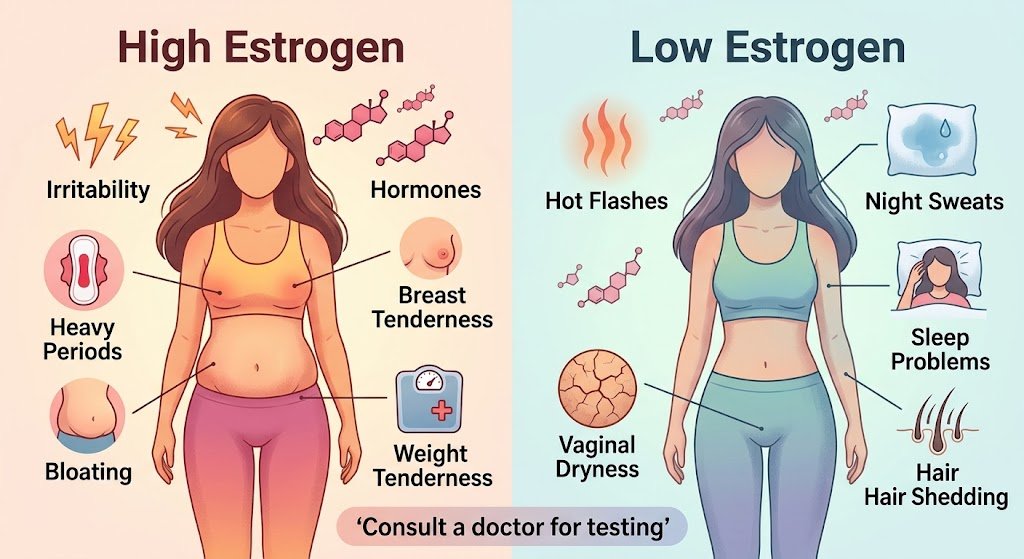 high estrogen vs low estrogen